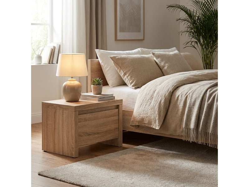  Table de chevet avec tiroir effet bois kaspian  - Conforama B