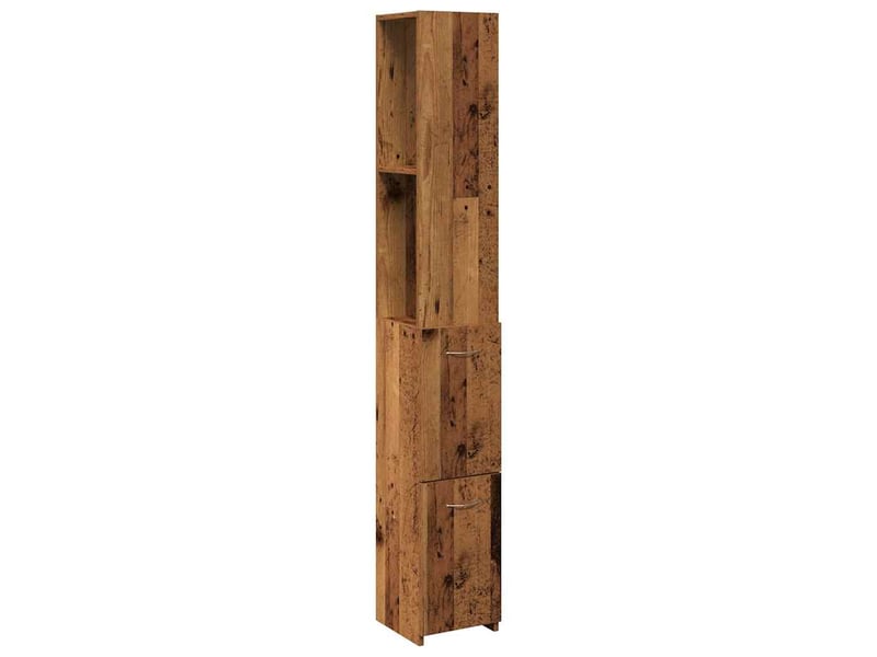  Armoire de salle de bain, meuble de rangement vieux bois 25x25x170cm bois ingénierie  - Conforama A