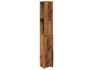 Armoire de salle de bain, meuble de rangement vieux bois 25x25x170cm bois ingénierie