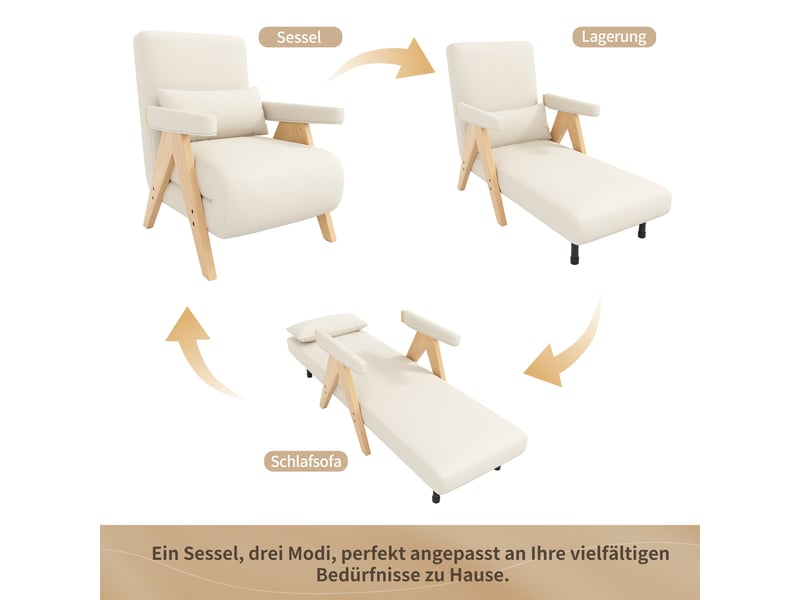  Canapé convertible, canapé-lit, 3 en 1, design moderne, pour salon, chambre, adapté à l'espace de vie, appartement  - Conforama E
