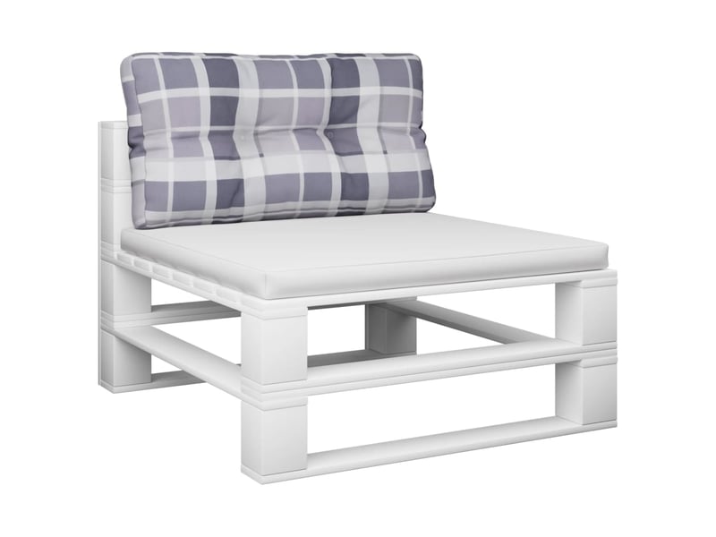  Coussin de palette, coussin de chaise, coussin de canapé motif à carreaux gris 70x40x12 cm tissu cf55363  - Conforama C