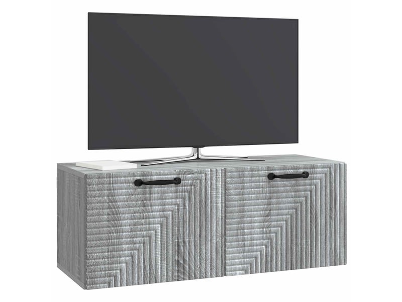  Meuble tv - banc tv - meuble de rangement mural sonoma gris 78,5 x 31 x 30 cm bois d'ingénierie  - Conforama C