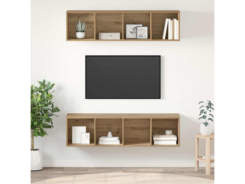  Ensemble meuble tv - banc tv - meuble de rangement 2 pcs chêne artisanal bois d'ingénierie  - Conforama B