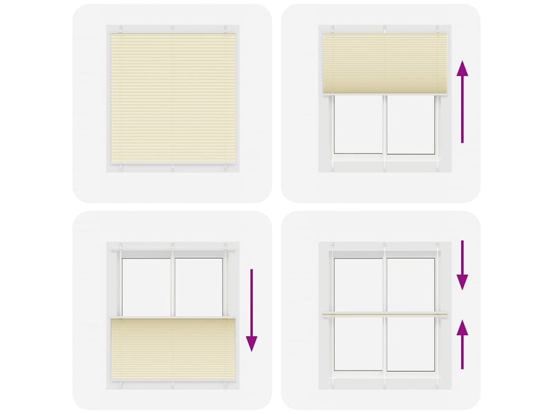 Store plissé, store de fenêtre crème 120x100cm largeur du tissu 119,4cm polyester cf46829  - Conforama E