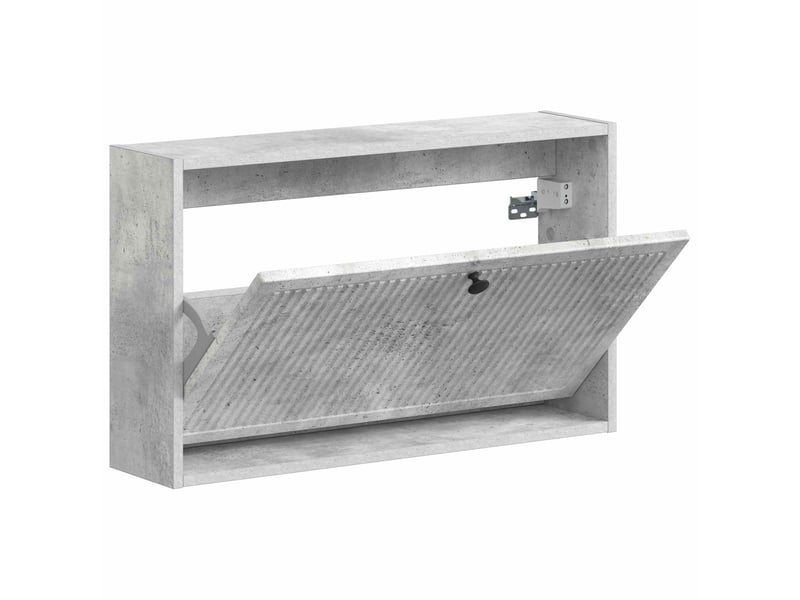  Meuble à chaussures mural, armoire à chaussures ede 71x17x43 cm gris béton  - Conforama C