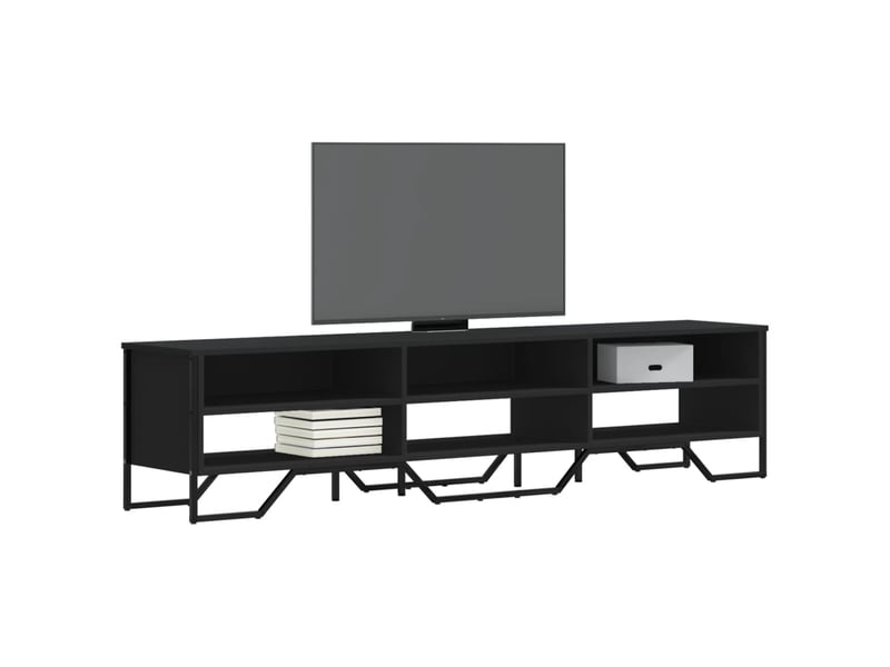  Meuble tv - banc tv - meuble de rangement noir 180x34x41 cm bois d'ingénierie  - Conforama B
