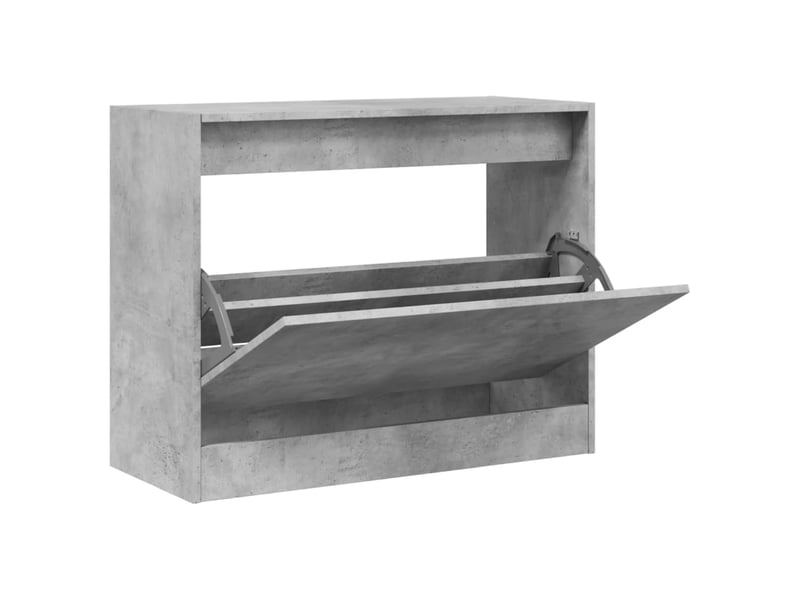  Meuble à chaussure, armoire à chaussures gris béton 80x34x63 cm bois d'ingénierie  - Conforama A