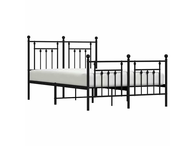  Lit double- lit adulte -  cadre de lit métal sans matelas avec pied de lit noir 120x190cm  - Conforama D