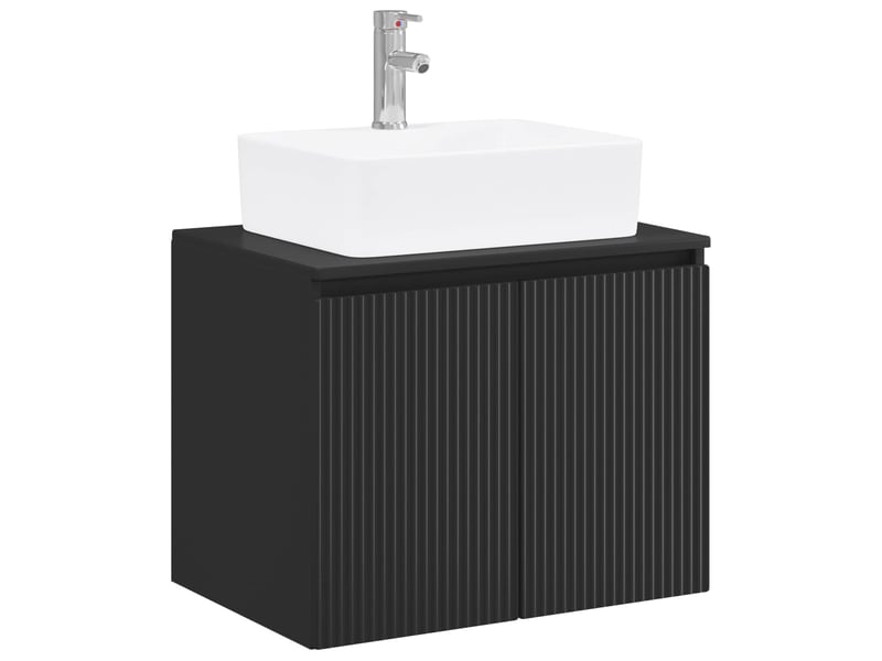  Ensemble de mobilier de salle de bain noir bois d'ingénierie cf64693  - Conforama A