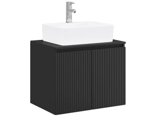 Ensemble de mobilier de salle de bain noir bois d'ingénierie cf64693