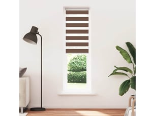 Store zèbre, store de fenêtre marron 60x200 cm largeur du tissu 55,9 cm polyester cf48717