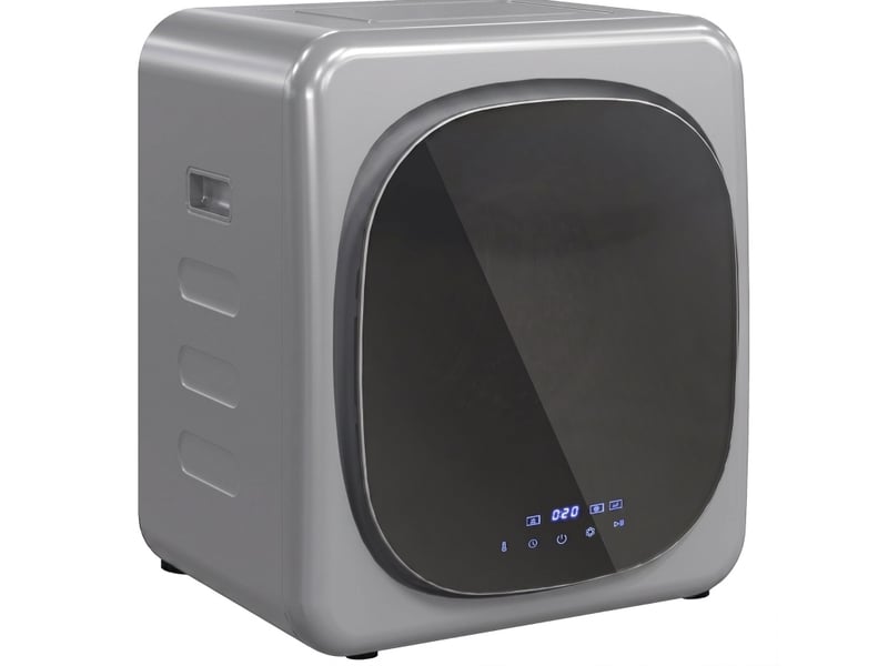 Sèche-linge à évacuation compact 48 x 40 x 56 cm argent, tambour en acier inoxydable, 6 programmes temporisés - Conforama A