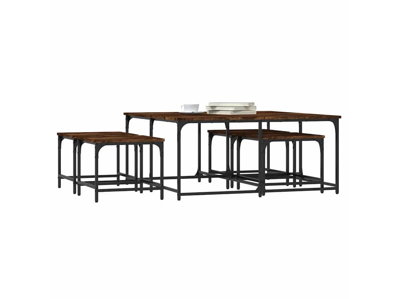  Tables basses gigognes 5 pcs | table de salon chêne fumé bois d'ingénierie  - Conforama C
