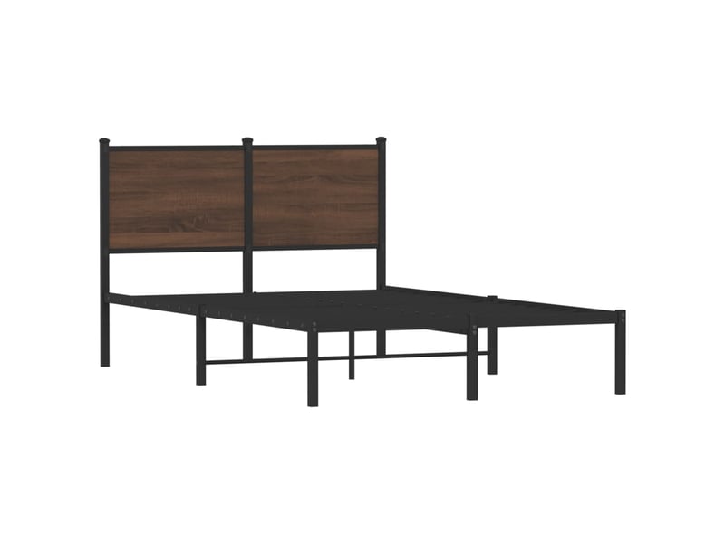  Lit double- lit adulte -  cadre de lit en métal sans matelas chêne marron 120x190 cm  - Conforama B