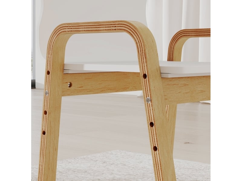 Lot de 2 chaises enfant réglables en bois 39 x 34 cm – blanc – empilables avec patins antidérapants - Conforama E