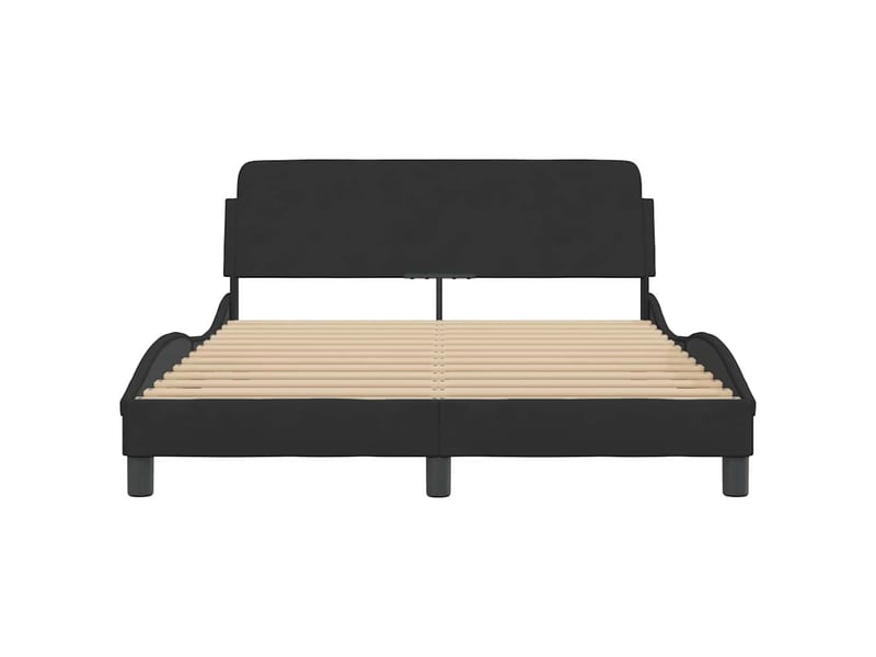  Lit double- lit adulte -  cadre de lit dover velours noir 135 x 190 cm  - Conforama C