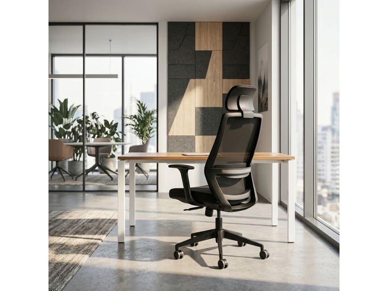  Fauteuil de bureau pivotant en tissu mesh noir assise réglable – wesley  - Conforama B