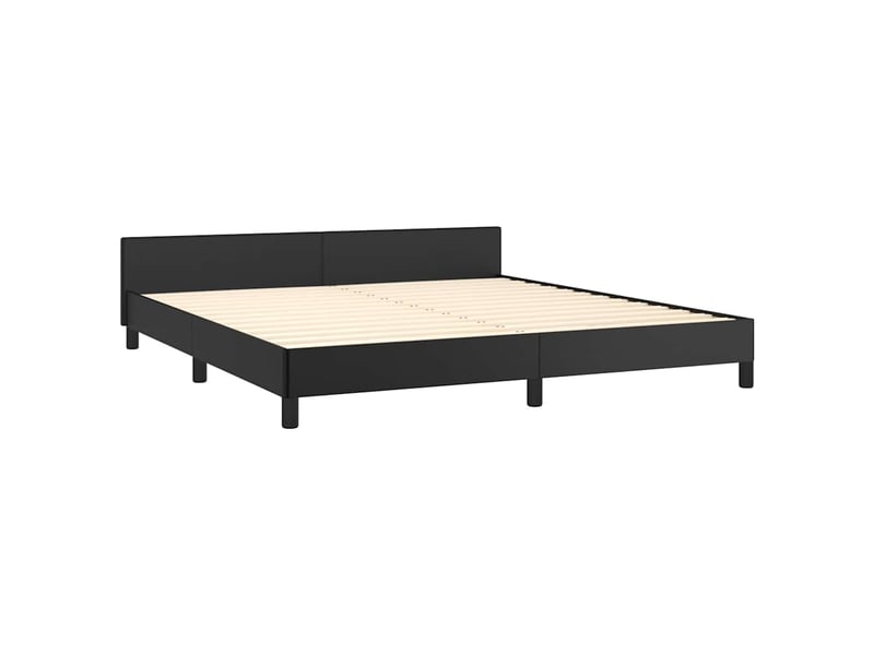 Lit double- lit adulte - cadre de lit sans matelas noir 160x200 cm similicuir - Conforama D