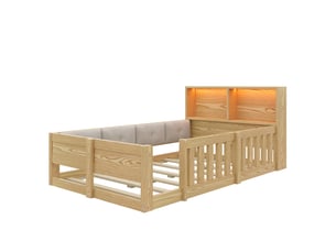 Lit simple 90x200 cm coloris naturel