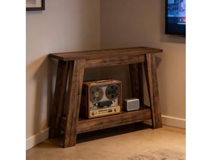 Console avec 2 étagères ouvertes style rustique pour entrée ou salon en bois brun rustique 105 × 30 × 79,5 cm