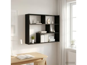 Étagère flottante, étagère suspendue montage mural chêne noir 95 x 20 x 69,5 cm cf42520
