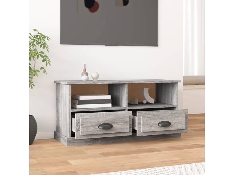  Meuble tv - banc tv - meuble de rangement sonoma gris 93x35,5x45 cm bois d'ingénierie  - Conforama C
