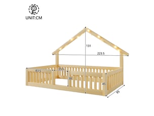 Lit simple 90x200 cm    coloris naturel