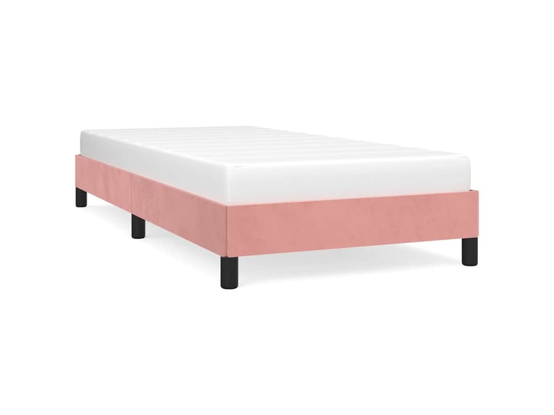  Lit simple- lit adulte -  cadre de lit sans matelas rose 80x200 cm velours  - Conforama A