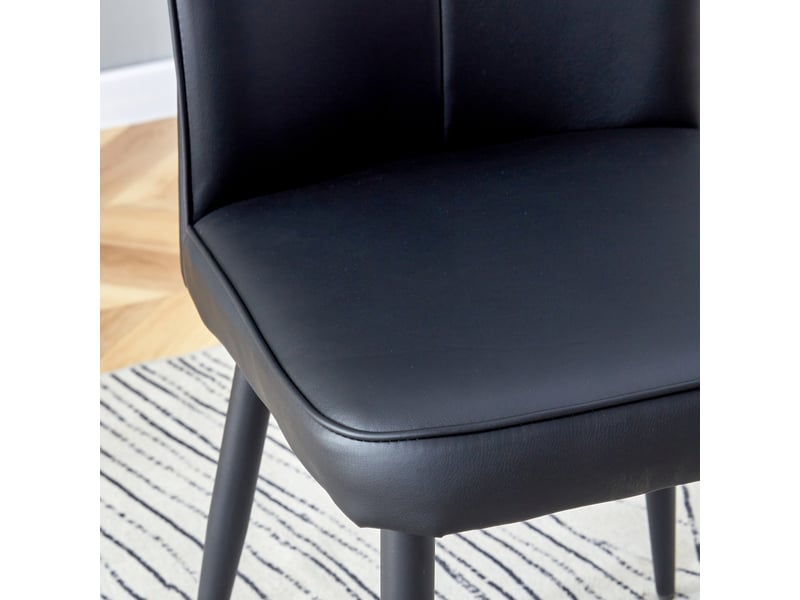  Chaises de salle à manger 2 pièces design noir, hauteur 89 cm, assise en pu noir, coloris variés, pour bureau, restaurant, etc.  - Conforama D