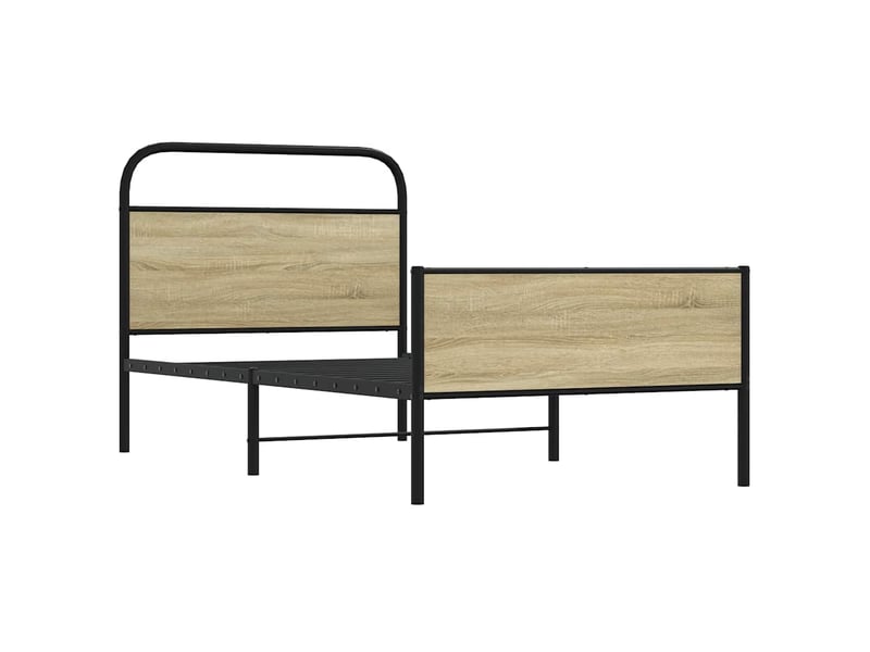  Lit simple- lit adulte -  cadre de lit sans matelas 90x190cm chêne sonoma bois ingénierie  - Conforama B