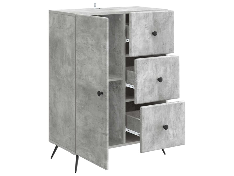 Buffet - bahut - meuble de rangement gris béton 66 x 34,5 x 90 cm bois d'ingénierie - Conforama E