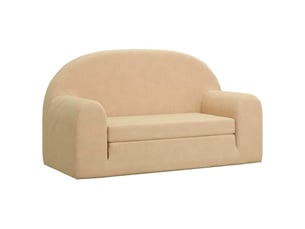 Canapé convertible, canapé droit, canapé-lit pour enfants 2 places crème peluche douce cf22305