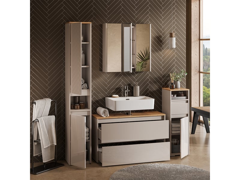  Vicco meubles bain, cachemirechêne artisan, 4 pièces  - Conforama E