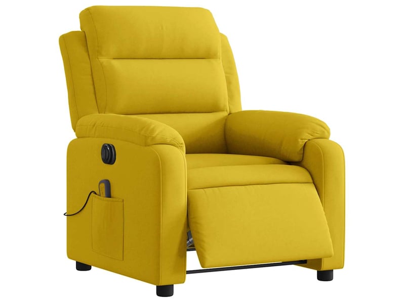 Fauteuil inclinable de massage électrique, fauteuil relax jaune velours shl48948 - Conforama C