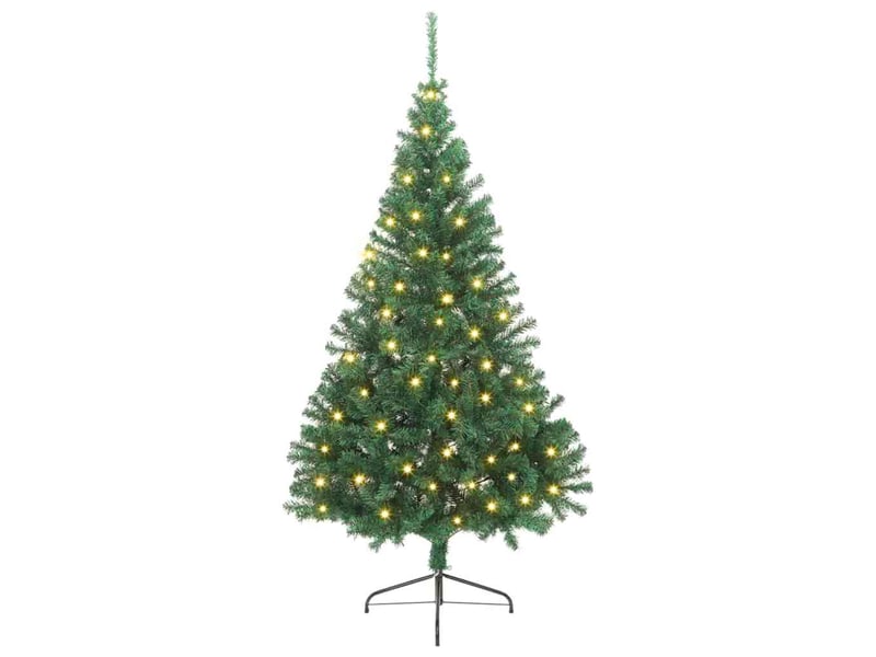 Sapin de noël - arbre de noël artificiel pré-éclairé vert 240 cm pvc - Conforama A