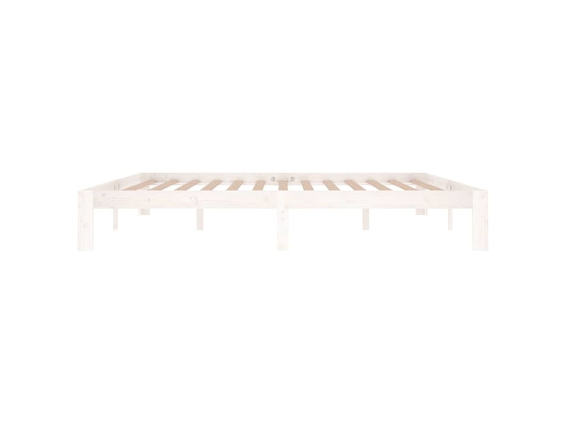  Lit double- lit adulte -  cadre de lit sans matelas blanc bois massif de pin 200x200 cm  - Conforama D