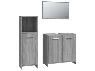 Ensemble de meubles de salle de bain 3 pcs sonoma gris cf63809