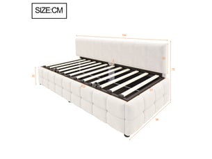 Lit simple 90x200 cm coloris beige