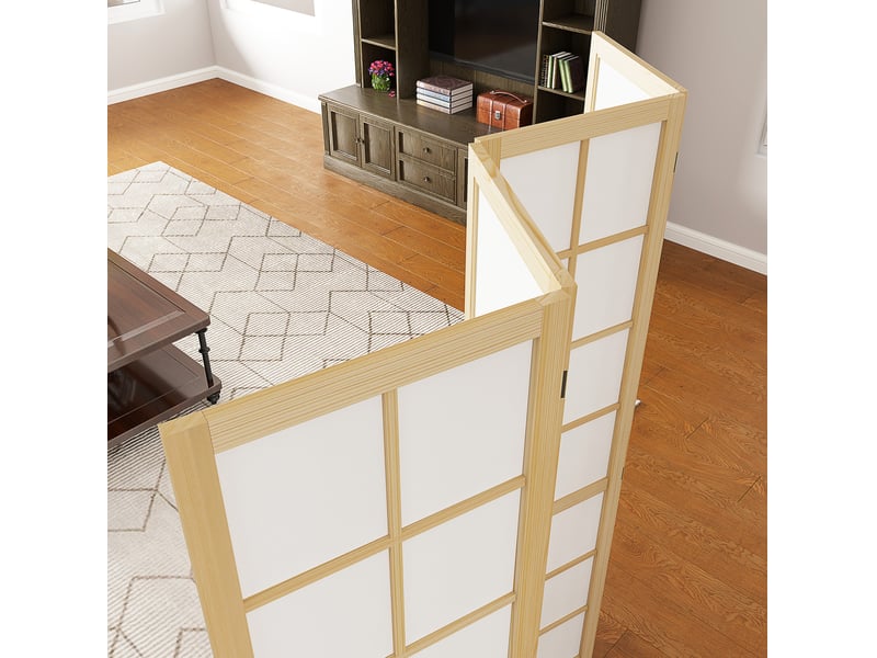  Paravent 160x170 cm pliable en bois naturel  - Conforama C