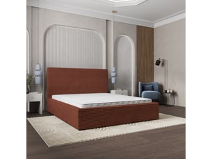 Lit coffre 200x200 cm <strong>MASSENO</strong> <strong></strong> coloris marron