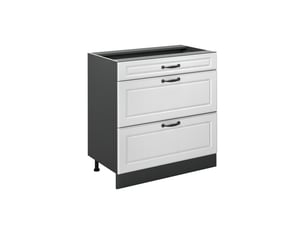 Vicco meuble cuisine, blanc campagneanthracite, 80cm avec 3 tiroirs sans plan de travail