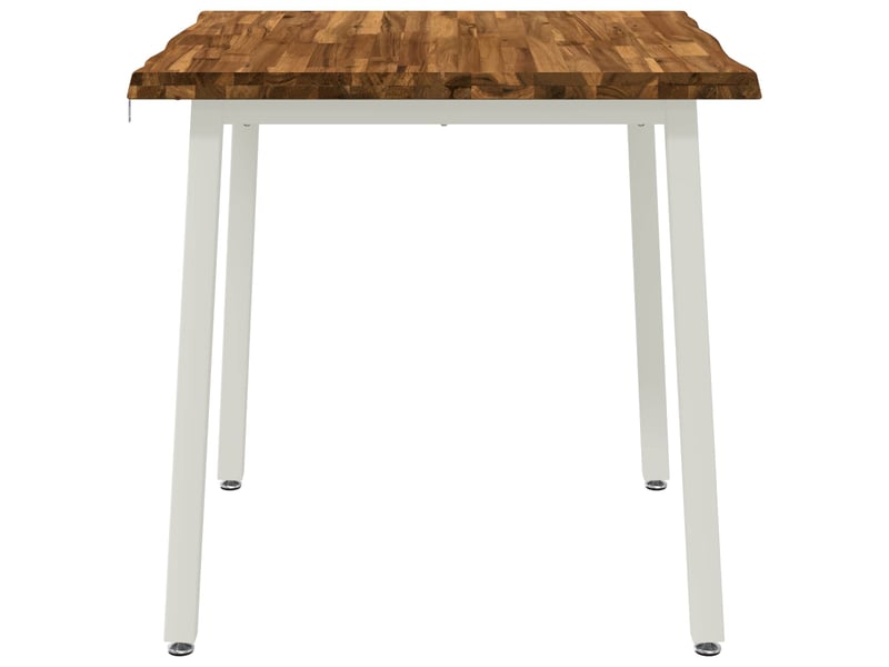  Table à manger 80x80x75 cm bois d'acacia massif naturel et blanc carré shl7072  - Conforama C