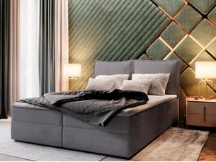 Lit avec rangement 180x200 cm <strong>MASSENO</strong> <strong></strong> coloris gris