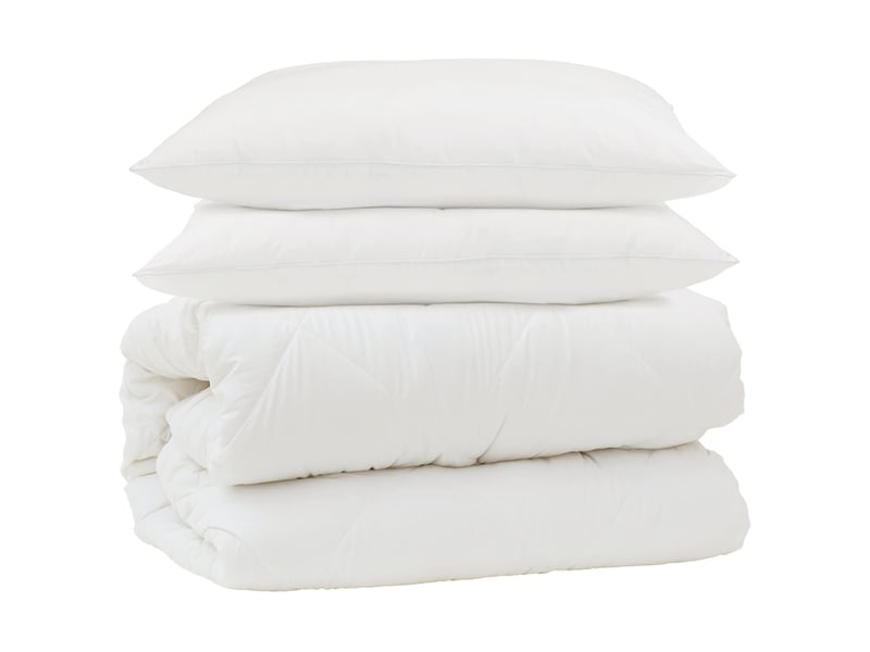 Ensemble de duvet avec oreiller 3 pièces - couette blanc microfibre - Conforama A