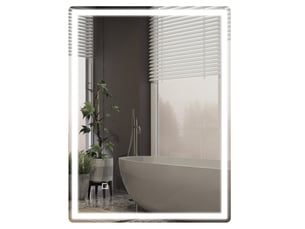 Miroir de salle de bain mural avec éclairage led. Caractéristiques : fermeture douce, fonction antibuée, 60 x 80 x 4 cm, blanc.