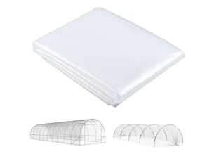 Bâche de rechange en polyéthylène transparent pour serre 6 x 10 m, idéale pour potager, plantes et agriculture.
