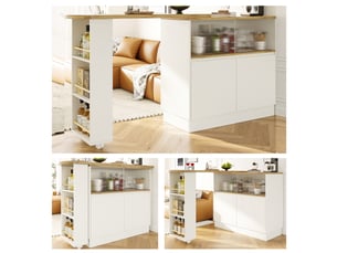 Bar coloris blanc <strong>MERAX</strong> <strong>table de bar blanc</strong> - 120 cm