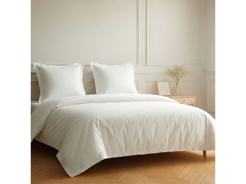  Parure housse de couette 260x240cm + 2 taies 100% coton blanc - vitalia VITALIA - Conforama A