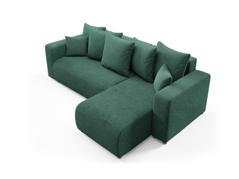  Canapé d'angle convertible evora l vert  - Conforama C