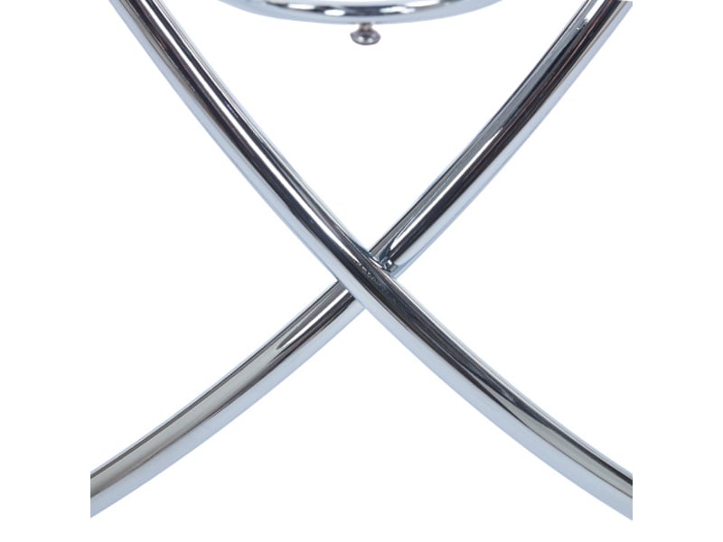  Table à manger en verre trempé, pieds en métal chromé – design moderne gain de place, cuisine et séjour  - Conforama E